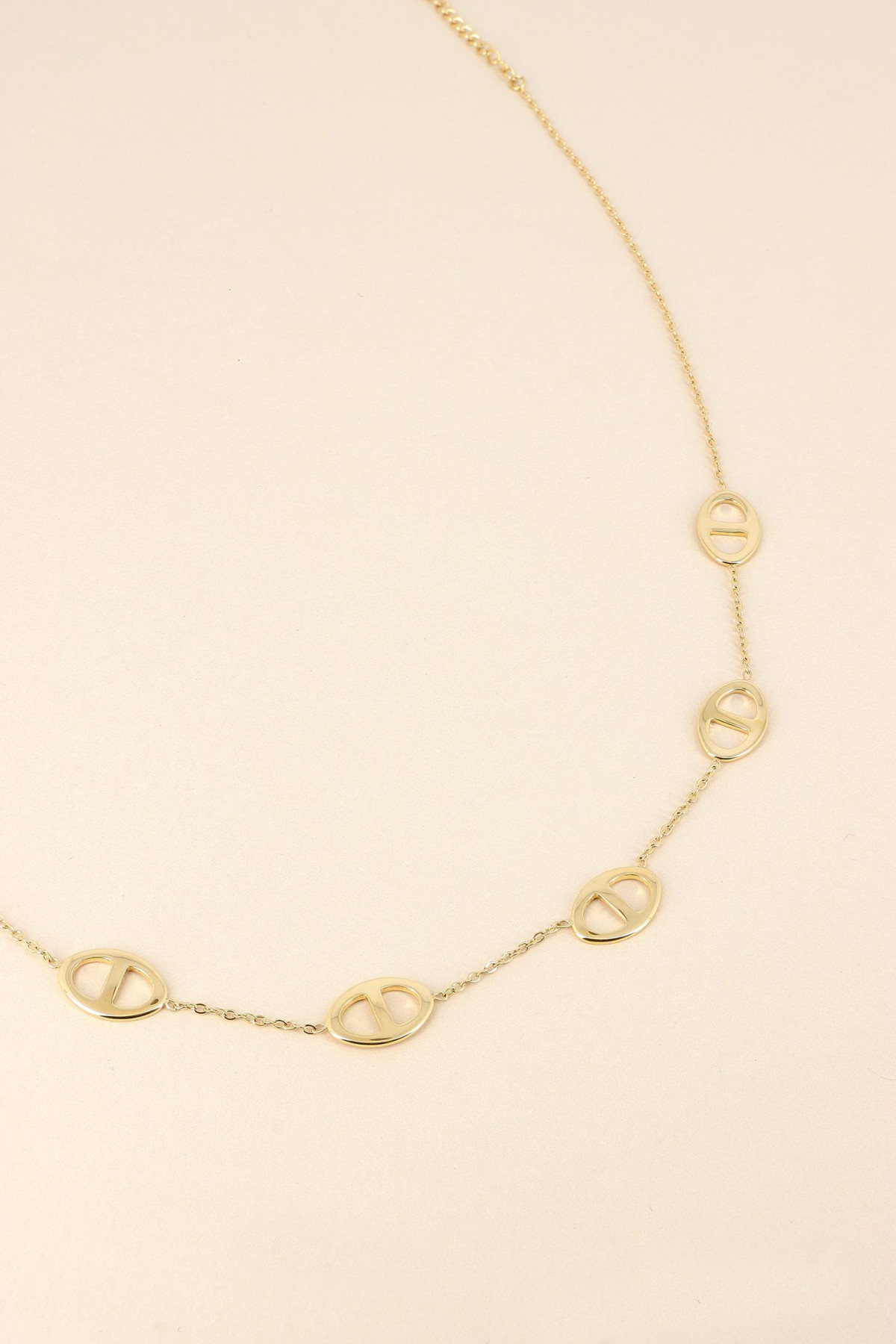 Collier En Acier Inoxydable Maille Marine - Pendentif En Y Avec Cristaux, Finition Dorée, élégant